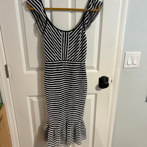 BCBG Cocktail Striped Dress - Picture 1 of 3